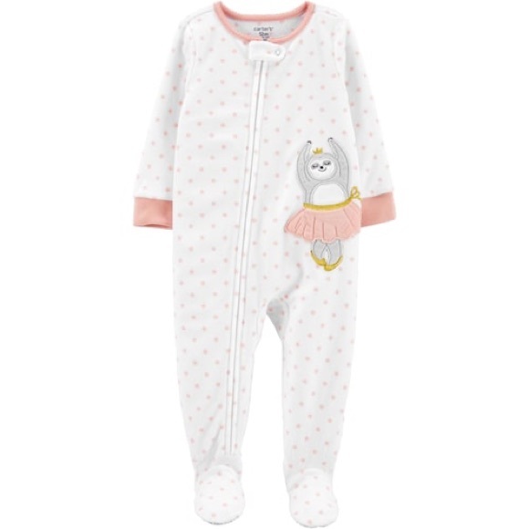 Carter's Other - Toddler Girl Carter's Sloth Fleece Footie PJs